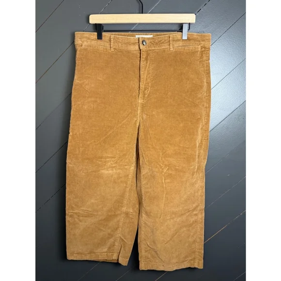 Women's Everlane Sailor Corduroy Pants, Size 16, Brown Wide Leg Trendy Spring - Picture 2 of 4